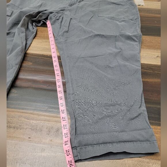 Sonoma Comfort Waist Utility Capri Pants Cotton Waistband Charcoal Gray Size 26W - Picture 9 of 11